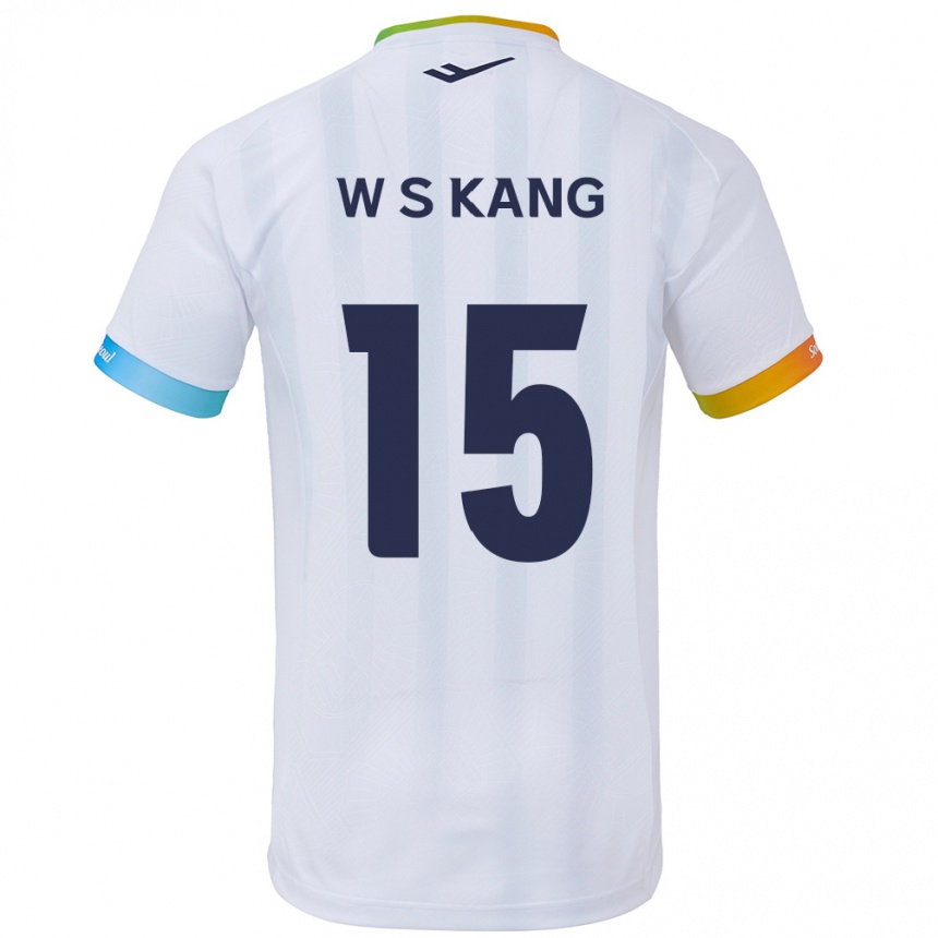 Niño Fútbol Camiseta Sang-Woo Kang #15 Blanco Azul 2ª Equipación 2024/25 Perú