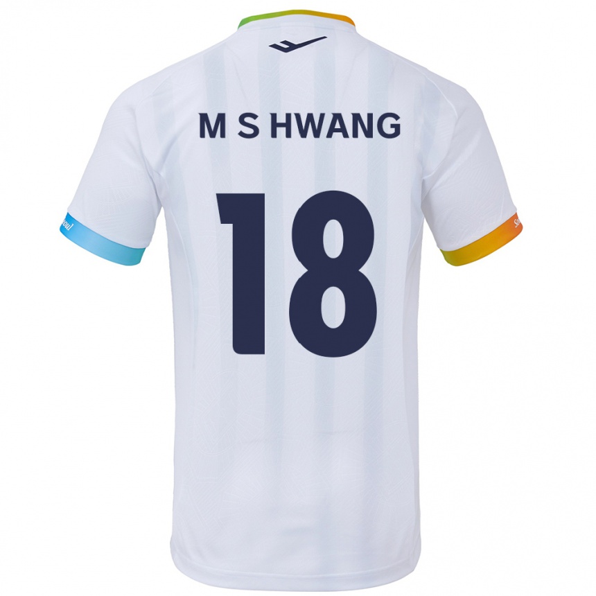 Niño Fútbol Camiseta Seong-Min Hwang #18 Blanco Azul 2ª Equipación 2024/25 Perú