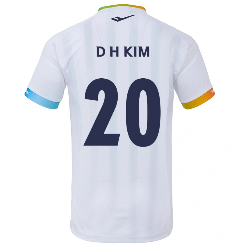 Niño Fútbol Camiseta Hyeon-Deok Kim #20 Blanco Azul 2ª Equipación 2024/25 Perú