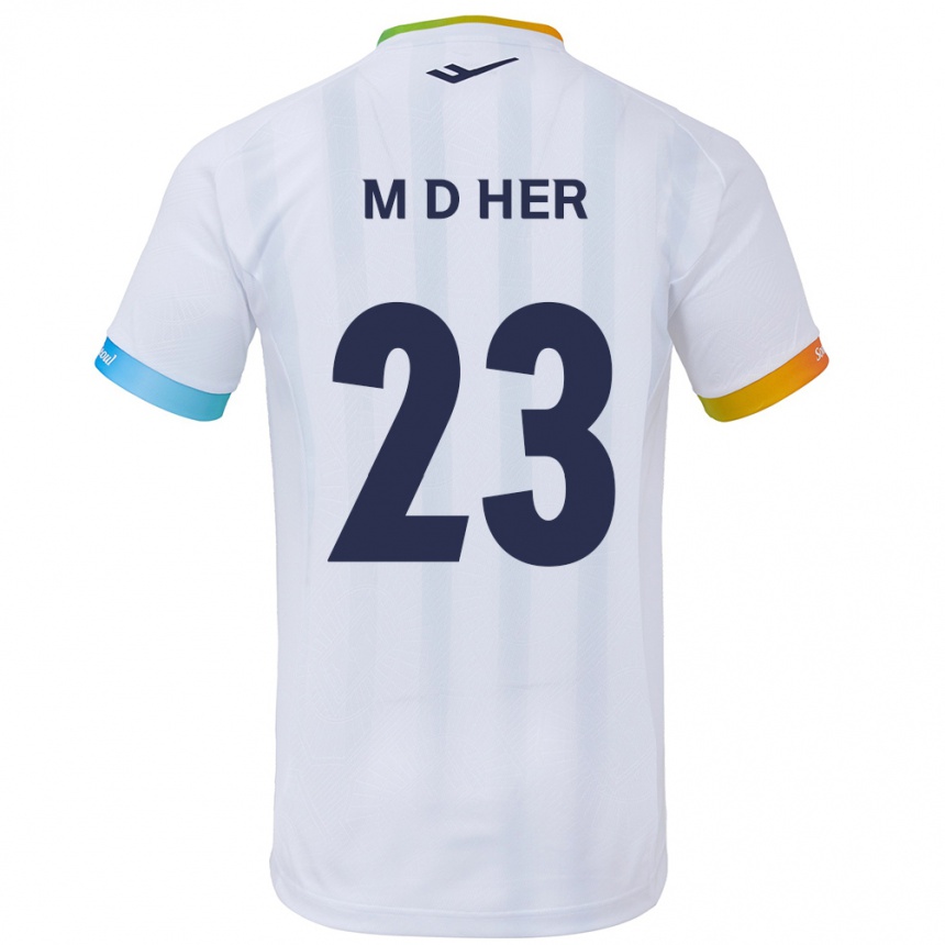 Niño Fútbol Camiseta Dong-Min Her #23 Blanco Azul 2ª Equipación 2024/25 Perú