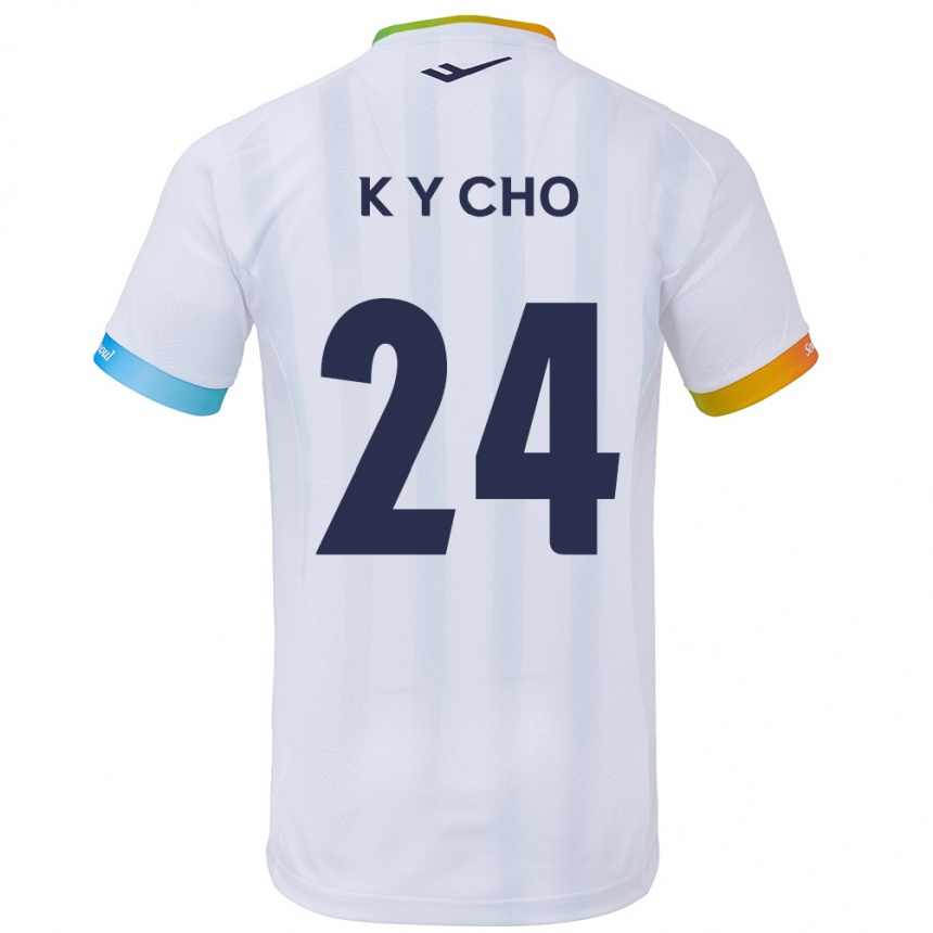 Niño Fútbol Camiseta Young-Kwang Cho #24 Blanco Azul 2ª Equipación 2024/25 Perú