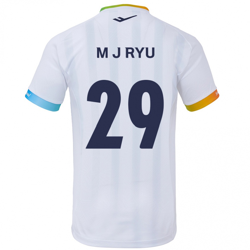 Niño Fútbol Camiseta Jae-Moon Ryu #29 Blanco Azul 2ª Equipación 2024/25 Perú