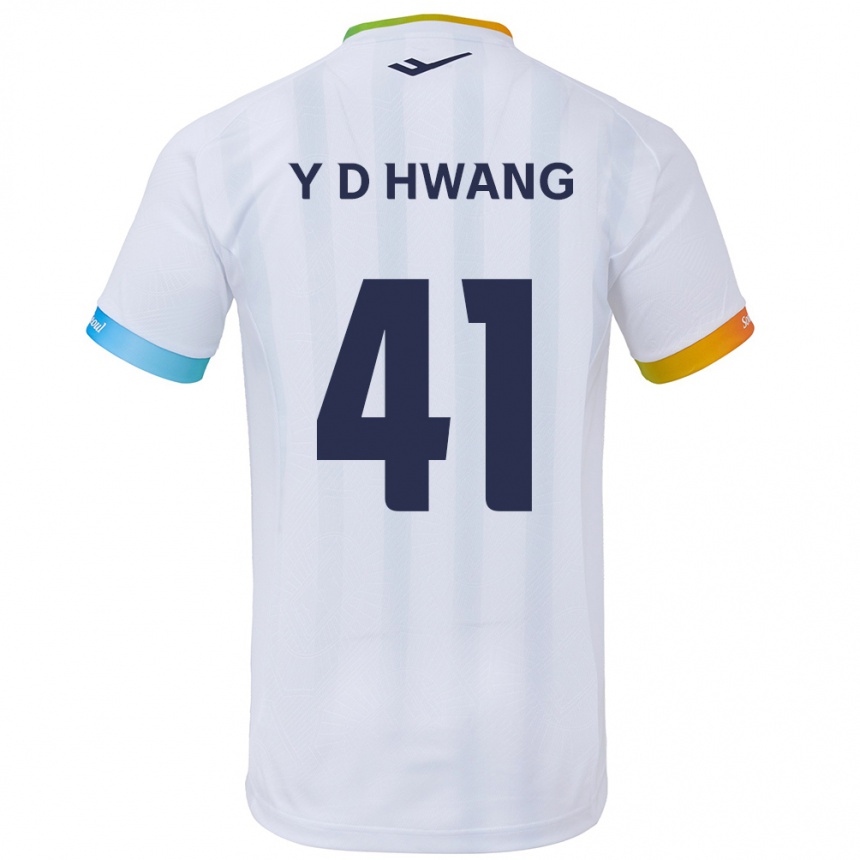 Niño Fútbol Camiseta Do-Yoon Hwang #41 Blanco Azul 2ª Equipación 2024/25 Perú