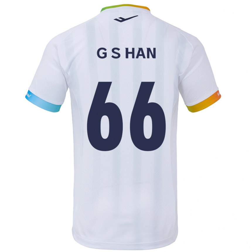 Niño Fútbol Camiseta Seung-Gyu Han #66 Blanco Azul 2ª Equipación 2024/25 Perú