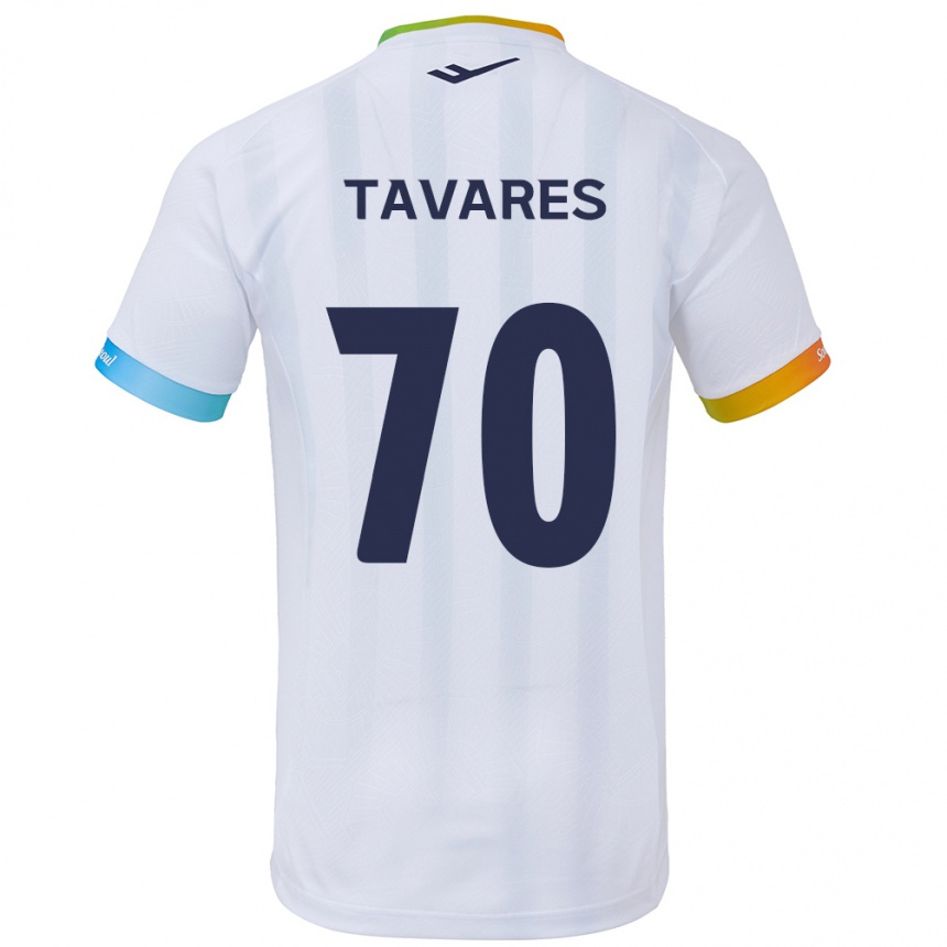 Niño Fútbol Camiseta Ronaldo Tavares #70 Blanco Azul 2ª Equipación 2024/25 Perú