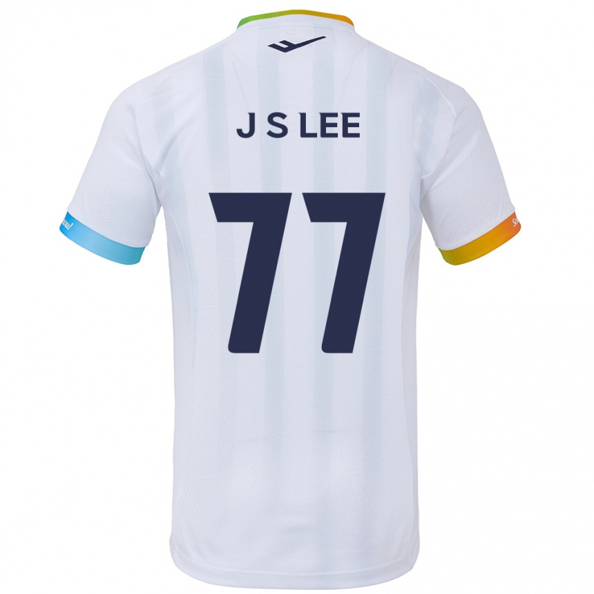 Niño Fútbol Camiseta Seung-Joon Lee #77 Blanco Azul 2ª Equipación 2024/25 Perú