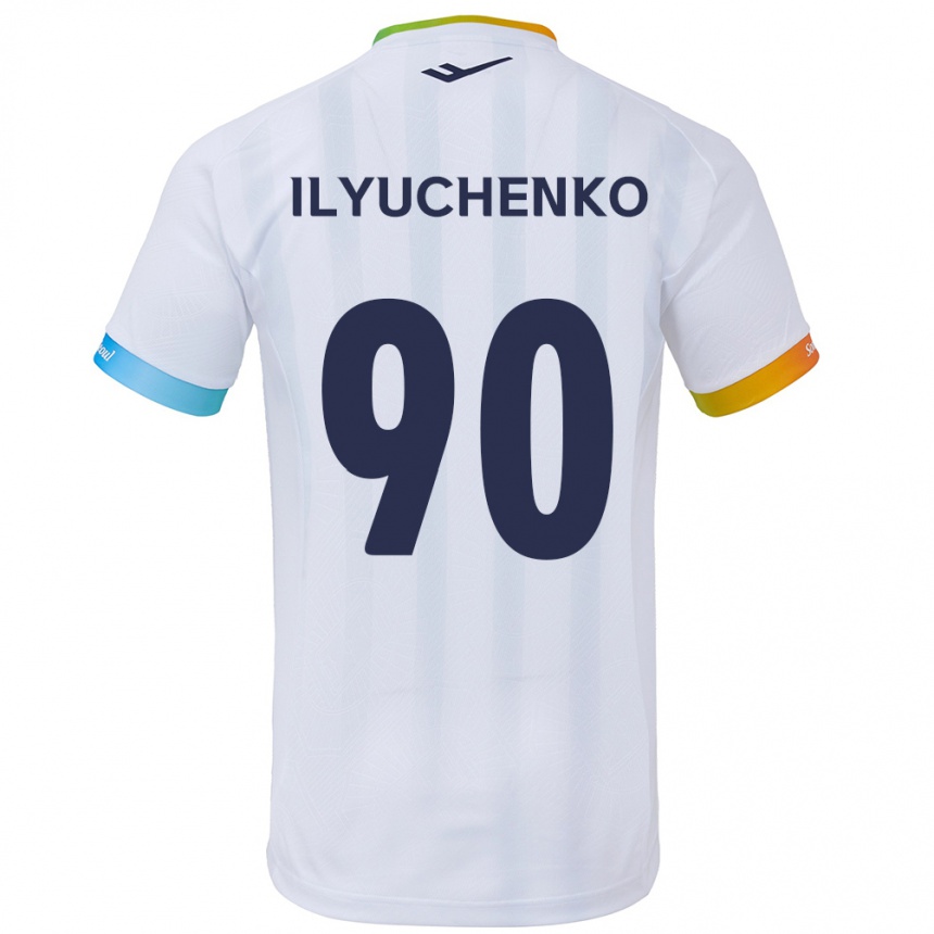 Niño Fútbol Camiseta Stanislav Ilyuchenko #90 Blanco Azul 2ª Equipación 2024/25 Perú