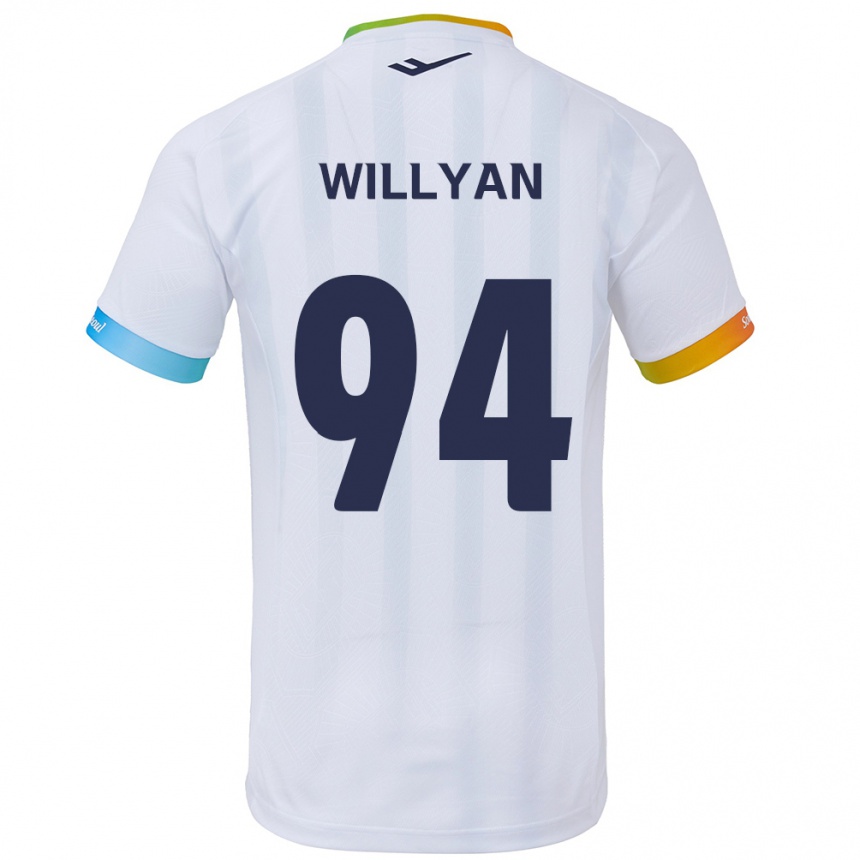 Niño Fútbol Camiseta Willyan #94 Blanco Azul 2ª Equipación 2024/25 Perú