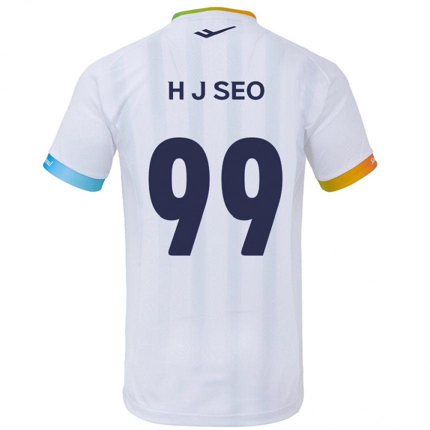 Niño Fútbol Camiseta Ju-Hwan Seo #99 Blanco Azul 2ª Equipación 2024/25 Perú