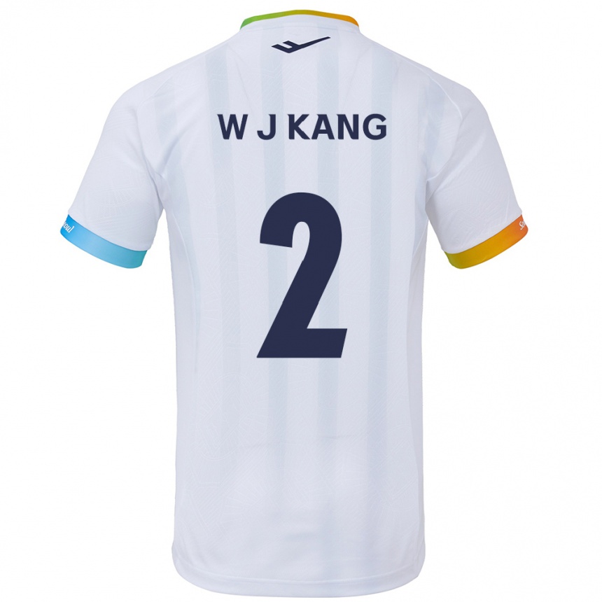 Niño Fútbol Camiseta Jae-Won Kang #2 Blanco Azul 2ª Equipación 2024/25 Perú