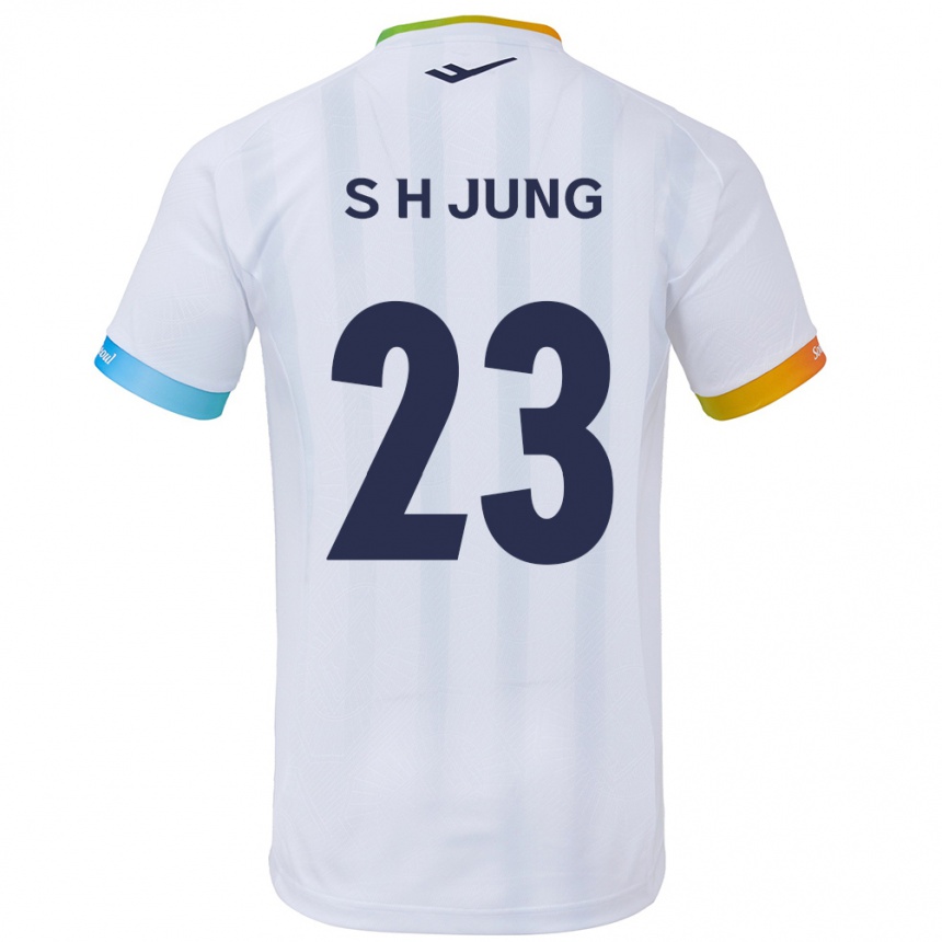 Niño Fútbol Camiseta Hyeon-Soo Jung #23 Blanco Azul 2ª Equipación 2024/25 Perú