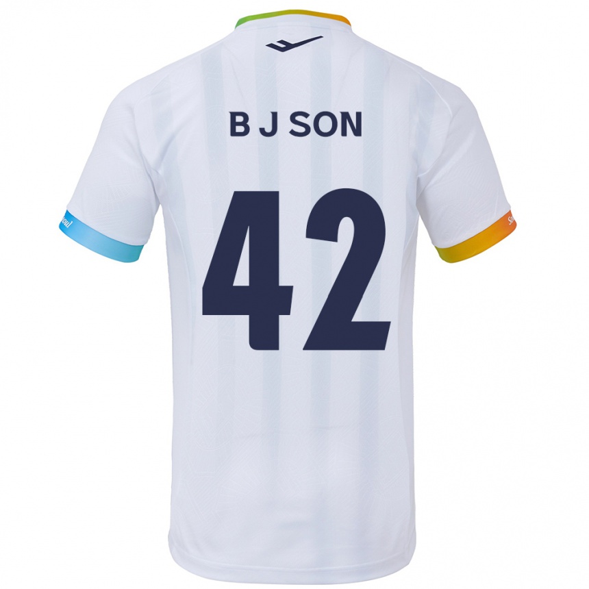 Niño Fútbol Camiseta Jeong-Beom Son #42 Blanco Azul 2ª Equipación 2024/25 Perú