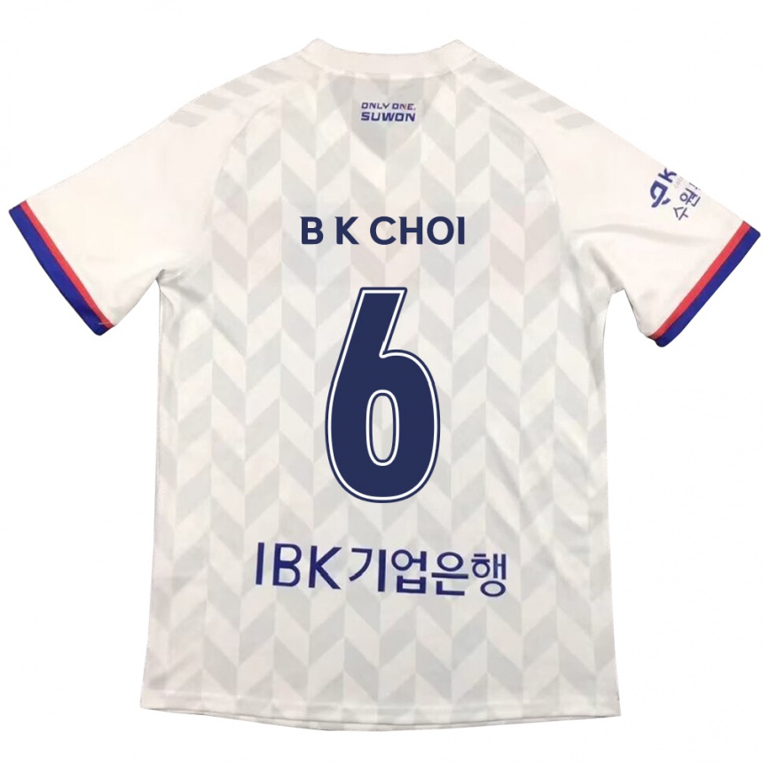 Niño Fútbol Camiseta Kyu-Baek Choi #6 Blanco Azul 2ª Equipación 2024/25 Perú