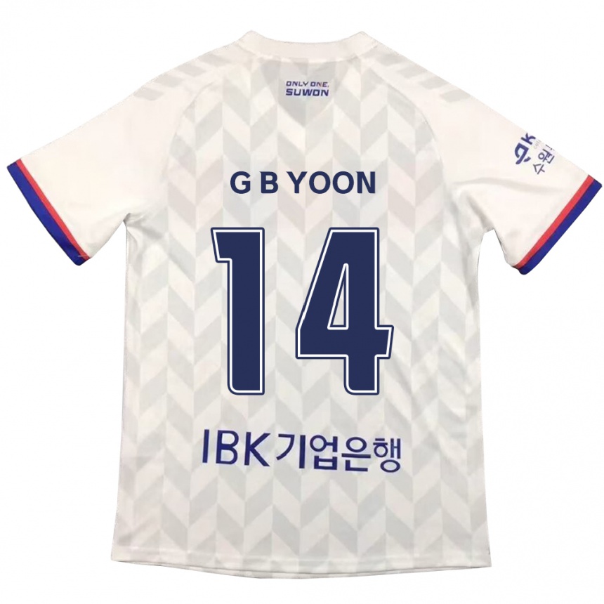 Niño Fútbol Camiseta Bit-Garam Yoon #14 Blanco Azul 2ª Equipación 2024/25 Perú