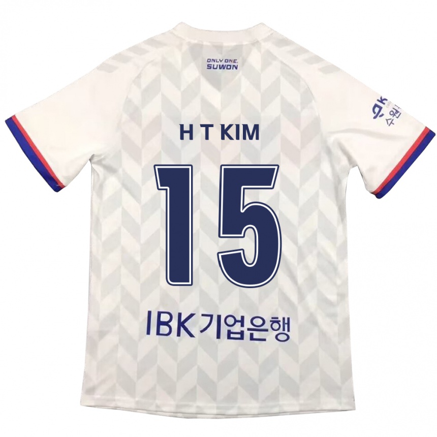 Niño Fútbol Camiseta Tae-Han Kim #15 Blanco Azul 2ª Equipación 2024/25 Perú