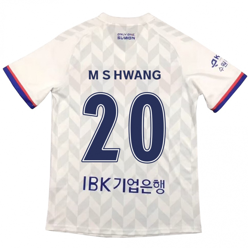 Niño Fútbol Camiseta Soon-Min Hwang #20 Blanco Azul 2ª Equipación 2024/25 Perú