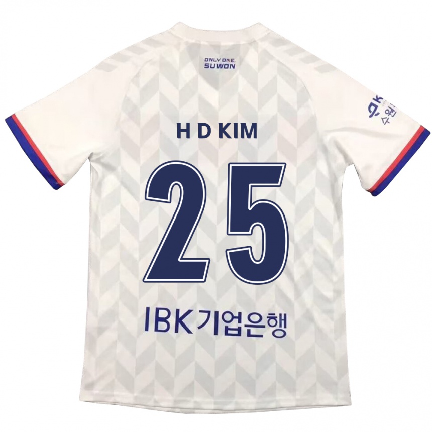 Niño Fútbol Camiseta Dae-Hyun Kim #25 Blanco Azul 2ª Equipación 2024/25 Perú