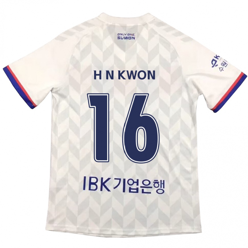 Niño Fútbol Camiseta Nam-Hoon Kwon #16 Blanco Azul 2ª Equipación 2024/25 Perú