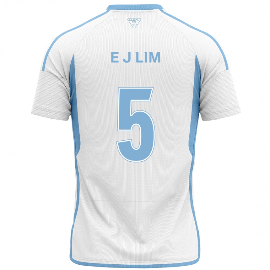 Niño Fútbol Camiseta Jong-Eun Lim #5 Blanco Azul 2ª Equipación 2024/25 Perú