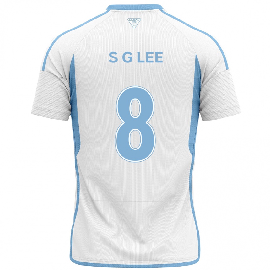 Niño Fútbol Camiseta Gyu-Sung Lee #8 Blanco Azul 2ª Equipación 2024/25 Perú