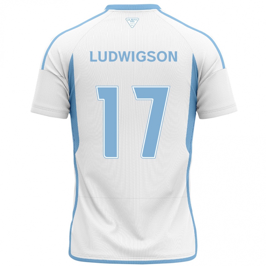 Niño Fútbol Camiseta Gustav Ludwigson #17 Blanco Azul 2ª Equipación 2024/25 Perú