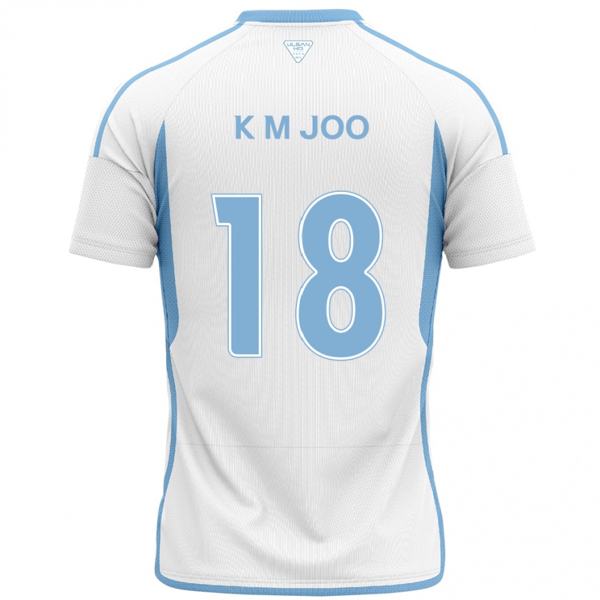 Niño Fútbol Camiseta Min-Kyu Joo #18 Blanco Azul 2ª Equipación 2024/25 Perú