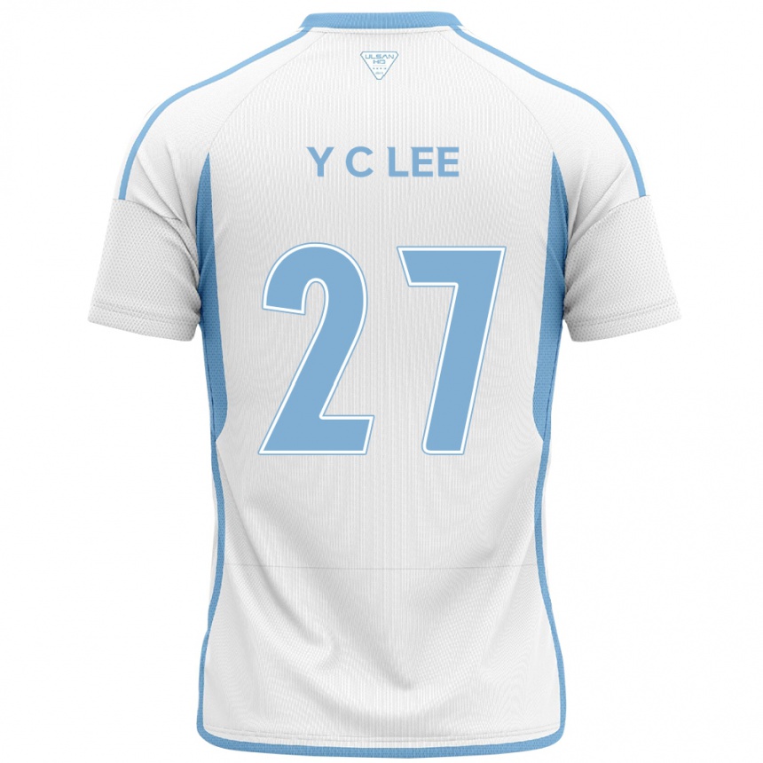 Niño Fútbol Camiseta Chung-Yong Lee #27 Blanco Azul 2ª Equipación 2024/25 Perú