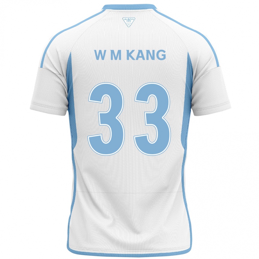 Niño Fútbol Camiseta Min-Woo Kang #33 Blanco Azul 2ª Equipación 2024/25 Perú