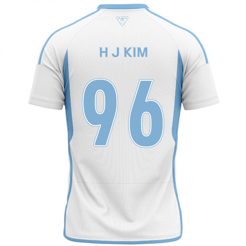 Niño Fútbol Camiseta Ji-Hyun Kim #96 Blanco Azul 2ª Equipación 2024/25 Perú