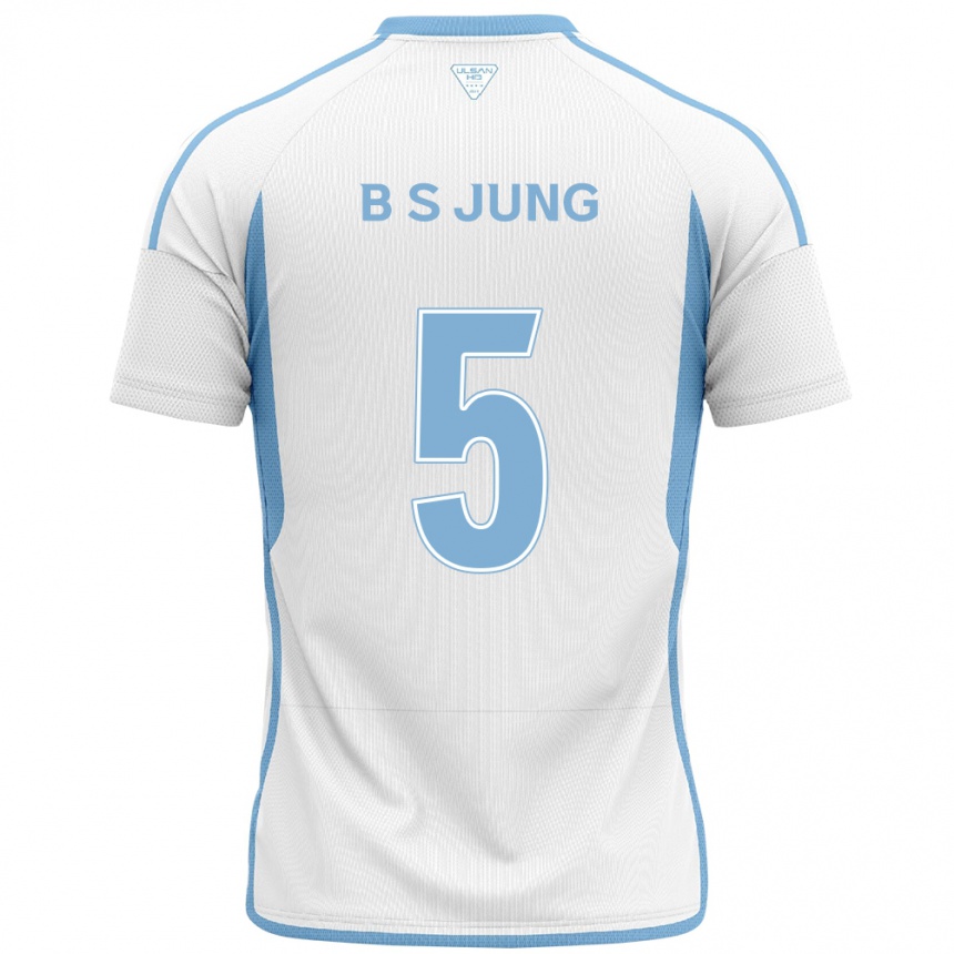 Niño Fútbol Camiseta Seong-Bin Jung #5 Blanco Azul 2ª Equipación 2024/25 Perú