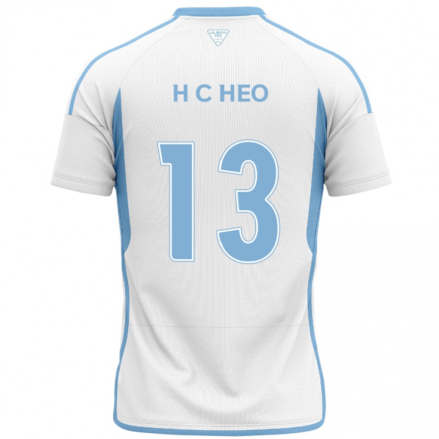 Niño Fútbol Camiseta Chan-Hoe Heo #13 Blanco Azul 2ª Equipación 2024/25 Perú