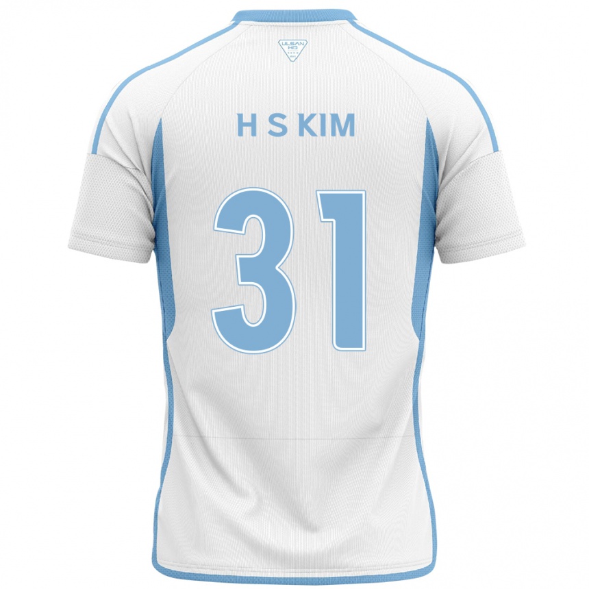 Niño Fútbol Camiseta Se-Hyoung Kim #31 Blanco Azul 2ª Equipación 2024/25 Perú