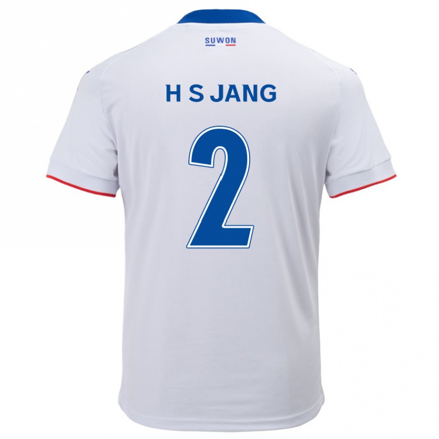 Niño Fútbol Camiseta Seok-Hwan Jang #2 Blanco Azul 2ª Equipación 2024/25 Perú