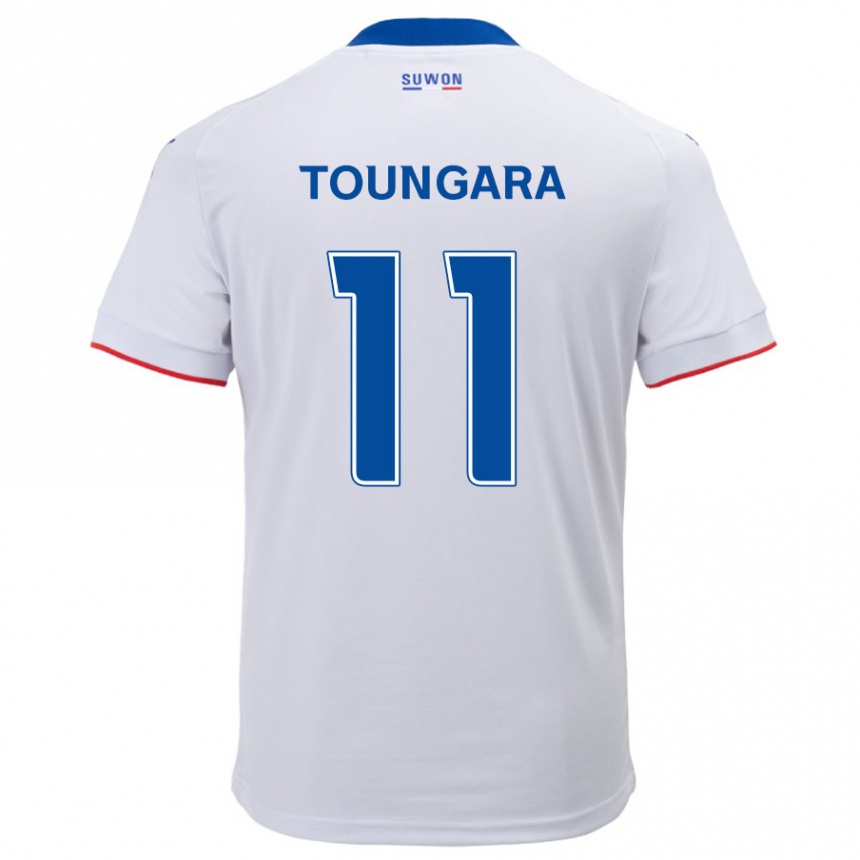 Niño Fútbol Camiseta Aboubacar Toungara #11 Blanco Azul 2ª Equipación 2024/25 Perú