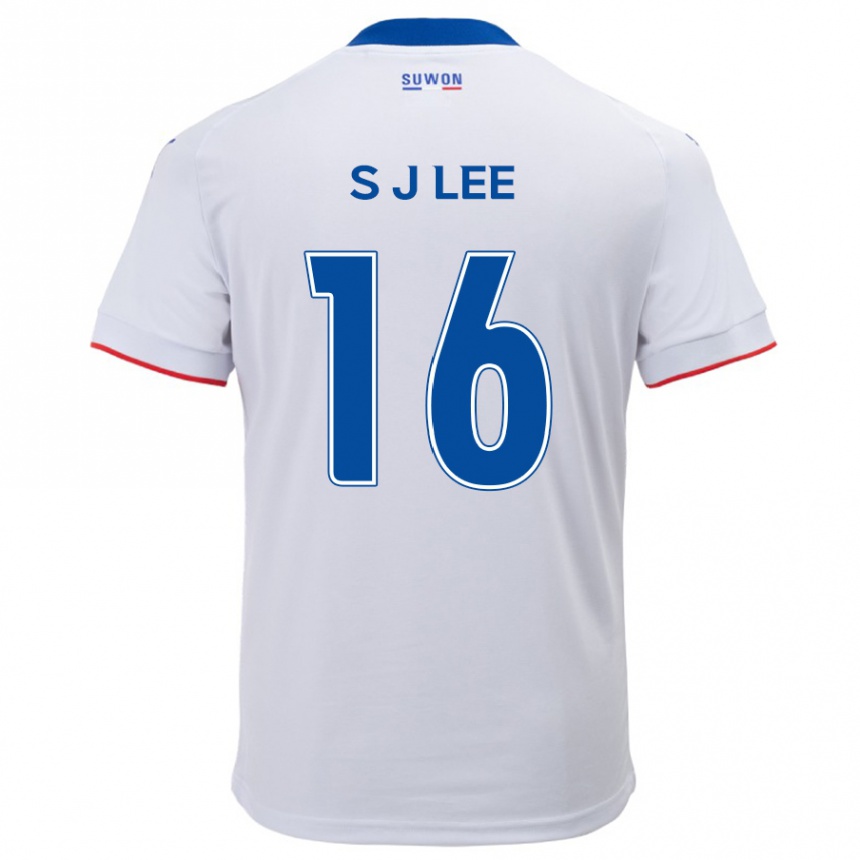 Niño Fútbol Camiseta Jong-Sung Lee #16 Blanco Azul 2ª Equipación 2024/25 Perú