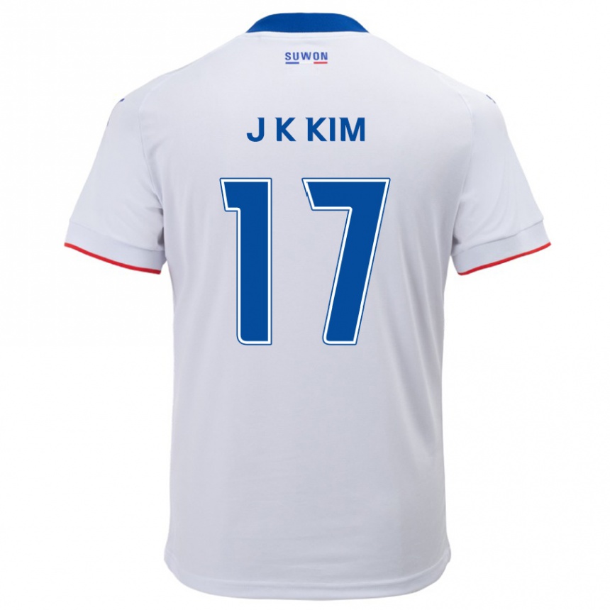 Niño Fútbol Camiseta Kyeong-Jung Kim #17 Blanco Azul 2ª Equipación 2024/25 Perú