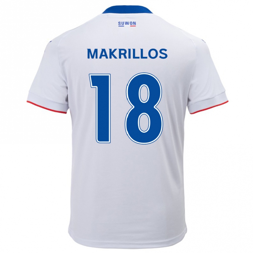 Niño Fútbol Camiseta Peter Makrillos #18 Blanco Azul 2ª Equipación 2024/25 Perú