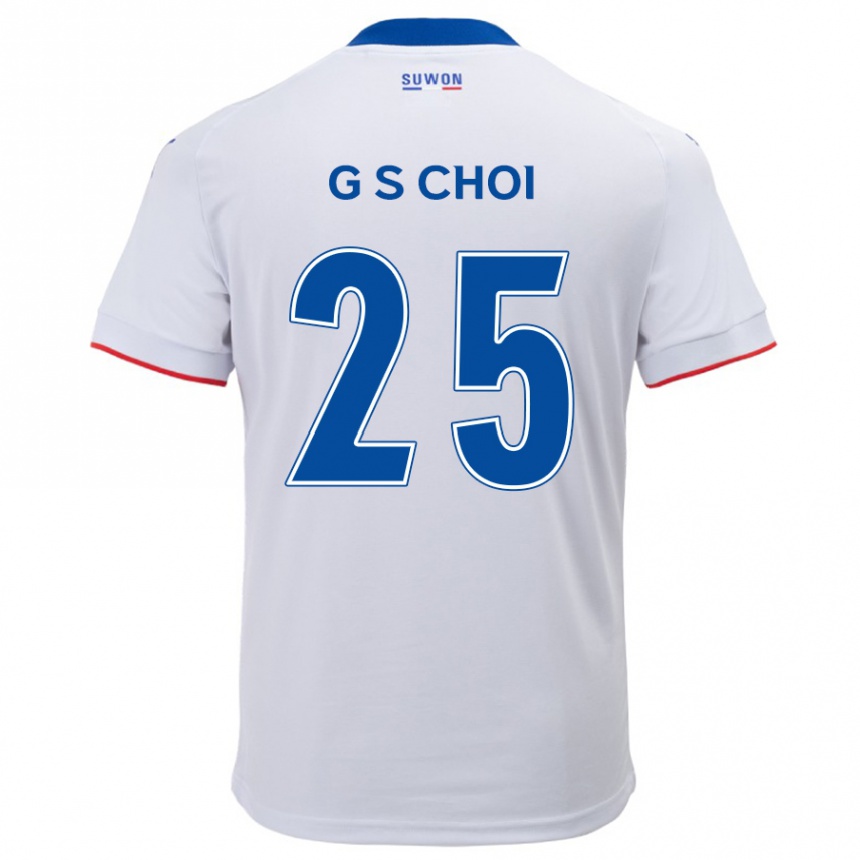 Niño Fútbol Camiseta Sung-Geun Choi #25 Blanco Azul 2ª Equipación 2024/25 Perú