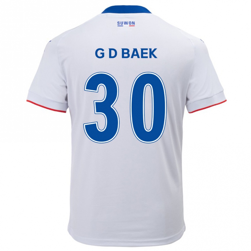 Niño Fútbol Camiseta Dong-Gyu Baek #30 Blanco Azul 2ª Equipación 2024/25 Perú