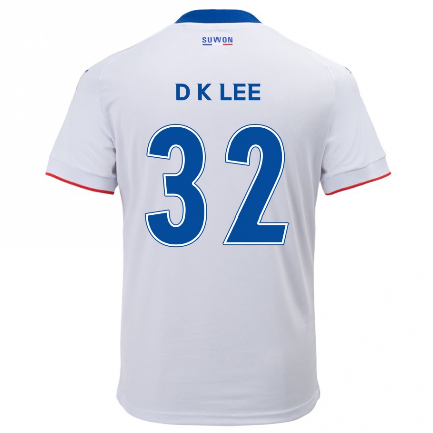 Niño Fútbol Camiseta Kyu-Dong Lee #32 Blanco Azul 2ª Equipación 2024/25 Perú