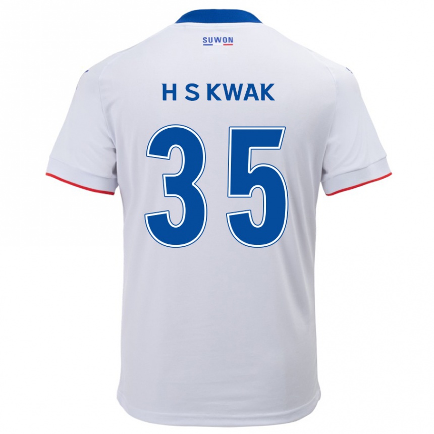 Niño Fútbol Camiseta Sung-Hoon Kwak #35 Blanco Azul 2ª Equipación 2024/25 Perú