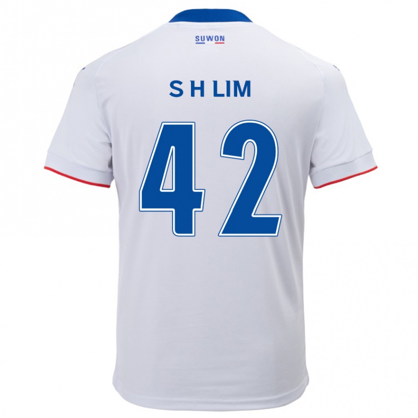 Niño Fútbol Camiseta Hyun-Sub Lim #42 Blanco Azul 2ª Equipación 2024/25 Perú