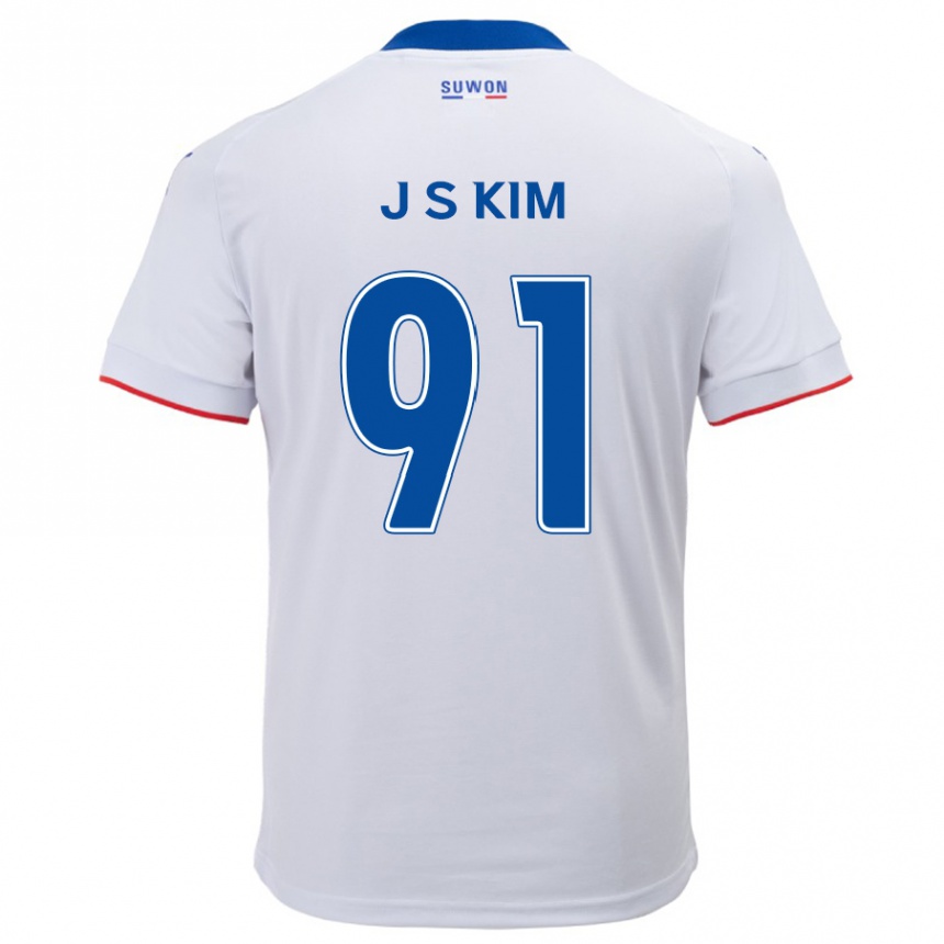 Niño Fútbol Camiseta Seong-Ju Kim #91 Blanco Azul 2ª Equipación 2024/25 Perú