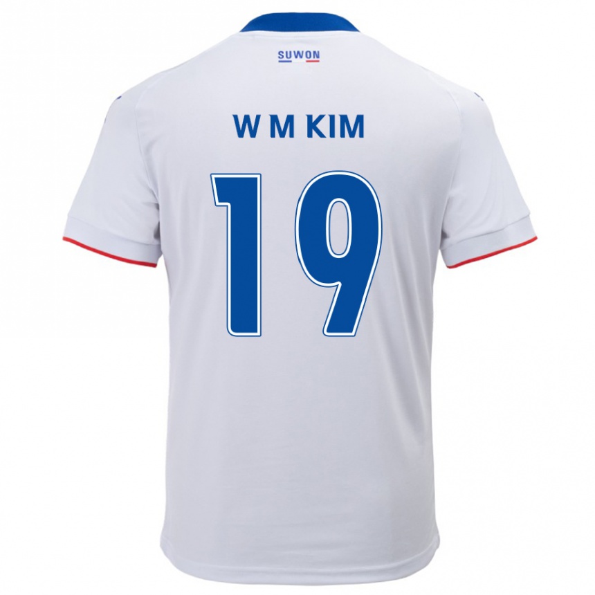 Niño Fútbol Camiseta Min-Woo Kim #19 Blanco Azul 2ª Equipación 2024/25 Perú