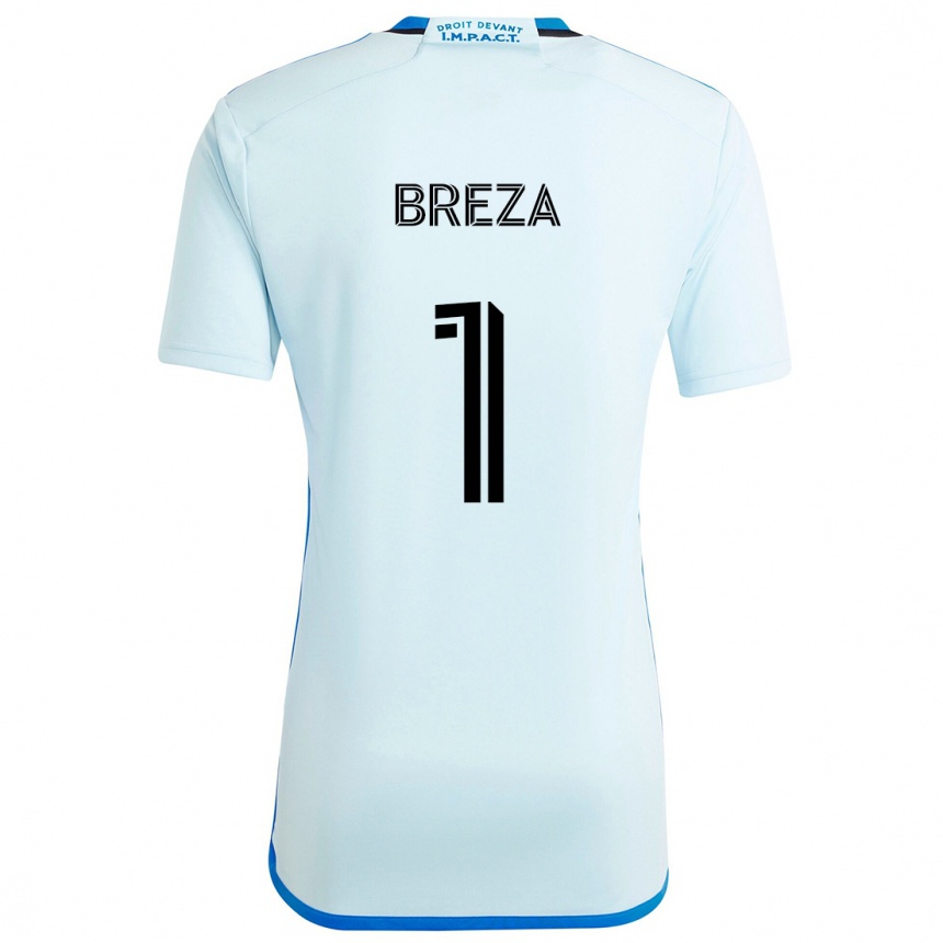 Niño Fútbol Camiseta Sebastian Breza #1 Azul Hielo 2ª Equipación 2024/25 Perú