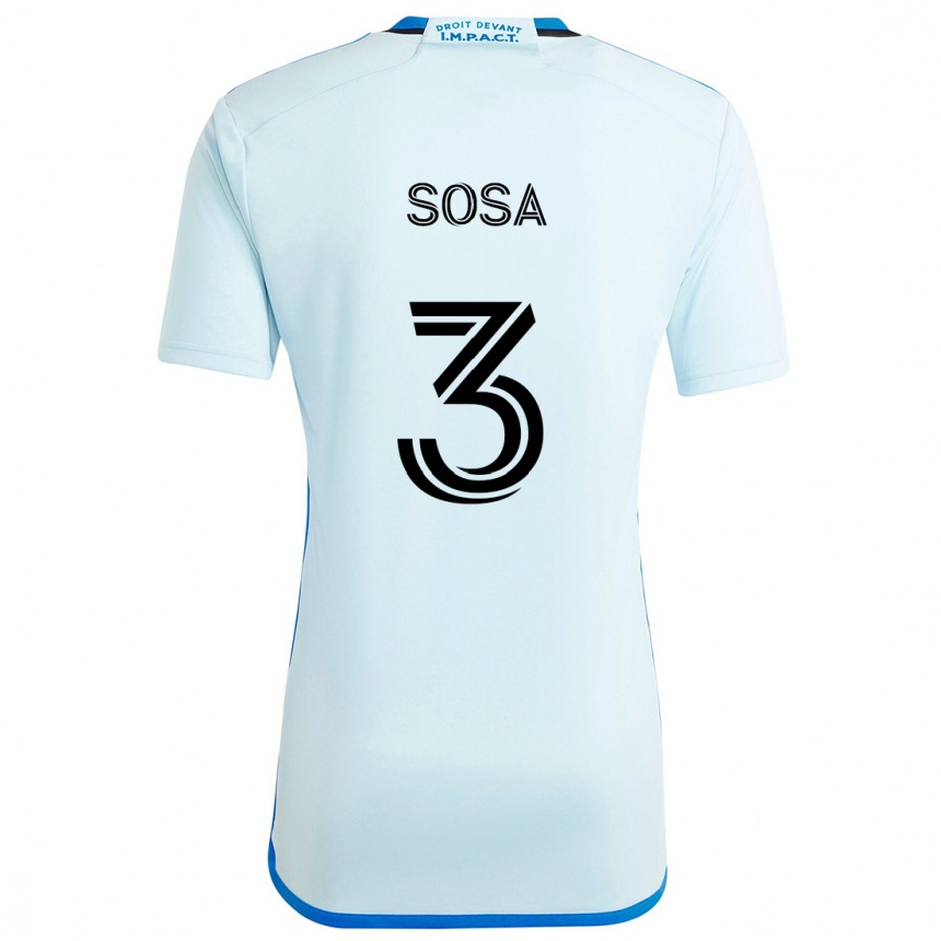 Niño Fútbol Camiseta Joaquín Sosa #3 Azul Hielo 2ª Equipación 2024/25 Perú