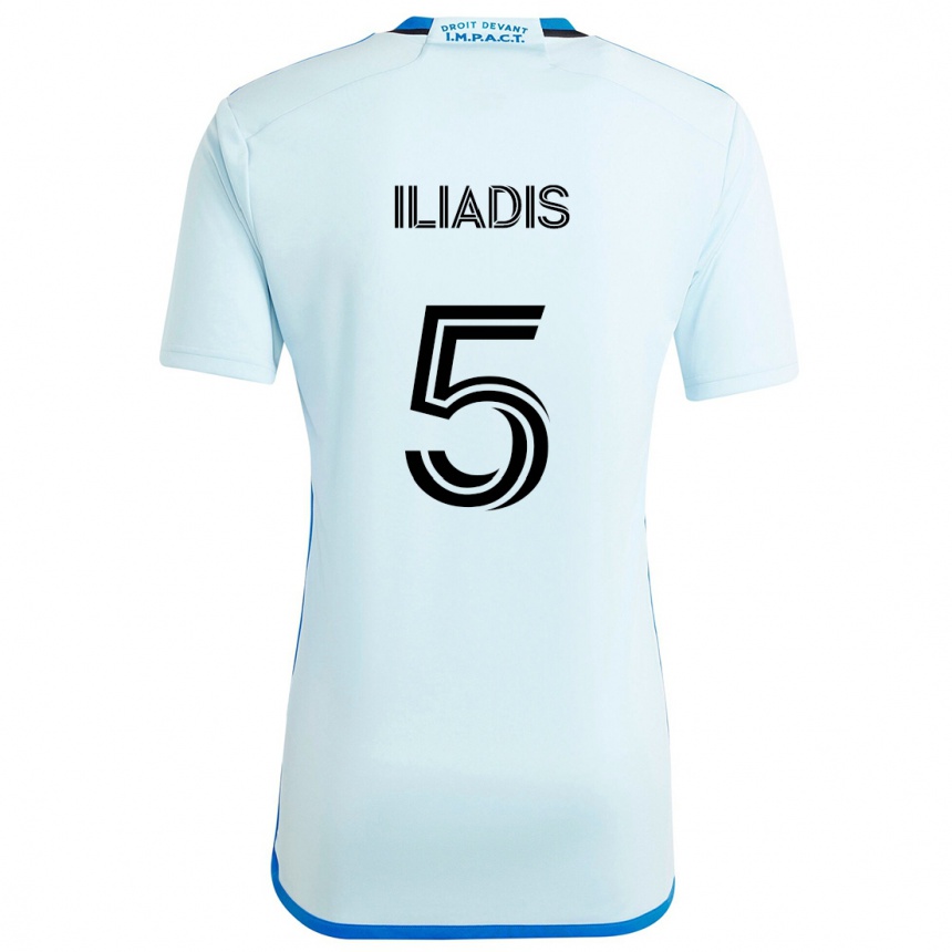 Niño Fútbol Camiseta Ilias Iliadis #5 Azul Hielo 2ª Equipación 2024/25 Perú