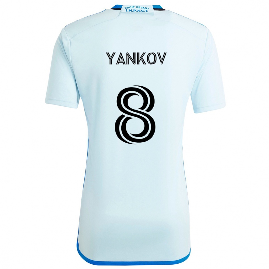 Niño Fútbol Camiseta Dominik Yankov #8 Azul Hielo 2ª Equipación 2024/25 Perú