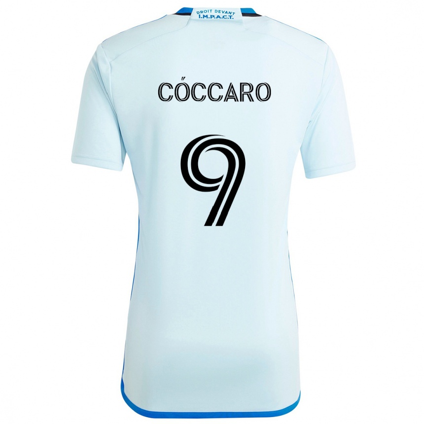 Niño Fútbol Camiseta Matías Cóccaro #9 Azul Hielo 2ª Equipación 2024/25 Perú