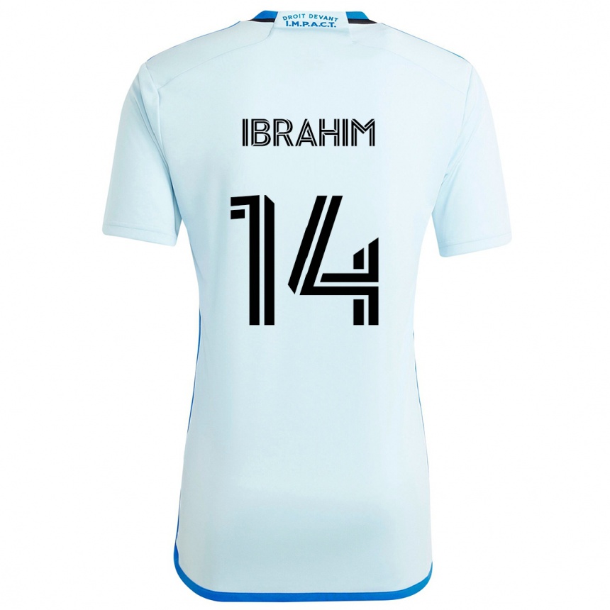 Niño Fútbol Camiseta Sunusi Ibrahim #14 Azul Hielo 2ª Equipación 2024/25 Perú